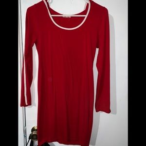 Red LongSleve Tight Dress (w/hoodie in the back)